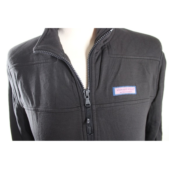 Vineyard Vines S Black DreamCloth Shep Shirt 1/4 Zip Relaxed Pullover Top - Picture 3 of 10